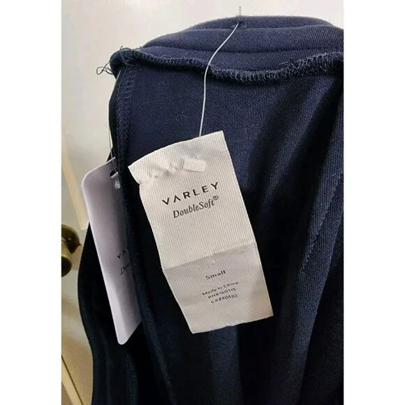 Varley The Slim Piped Pant Navy DoubleSoft Size Small NWT